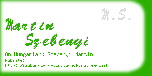 martin szebenyi business card